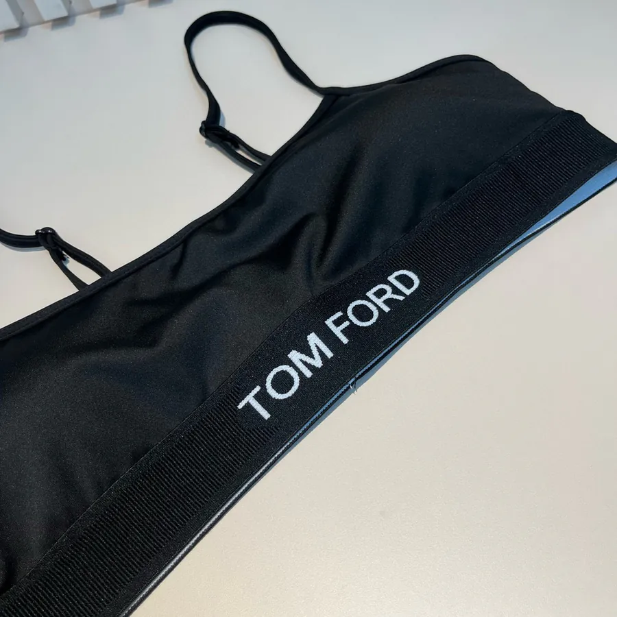 TOMFORD Vintage Strapless Triangle Pant Set, Black & White