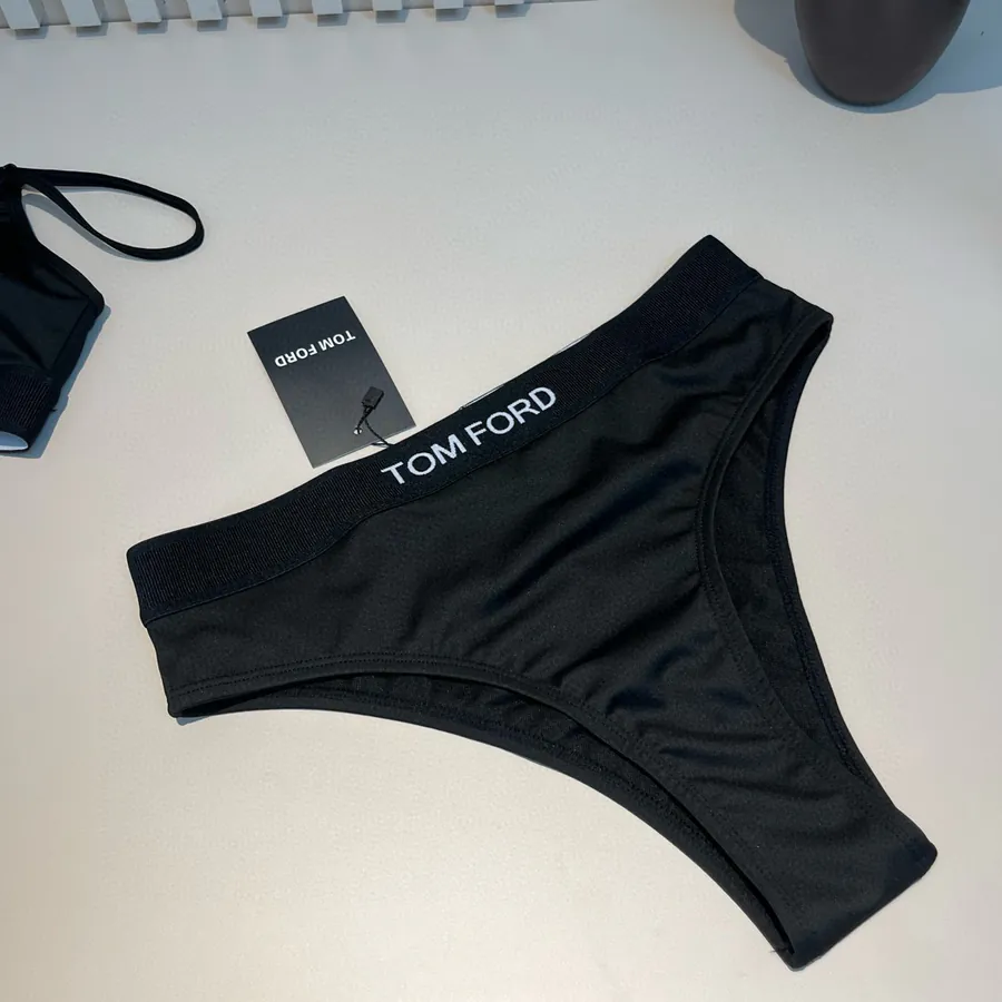 TOMFORD Vintage Strapless Triangle Pant Set, Black & White