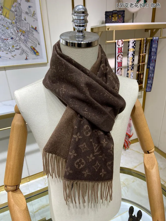 L Gradient Monogram Scarf Stylish and Sophisticated