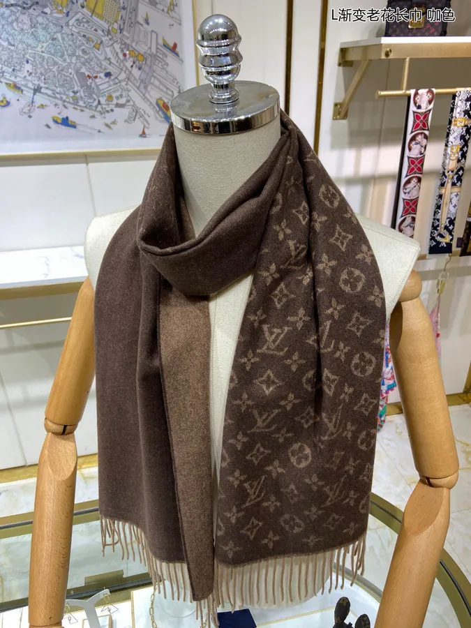 L Gradient Monogram Scarf Stylish and Sophisticated