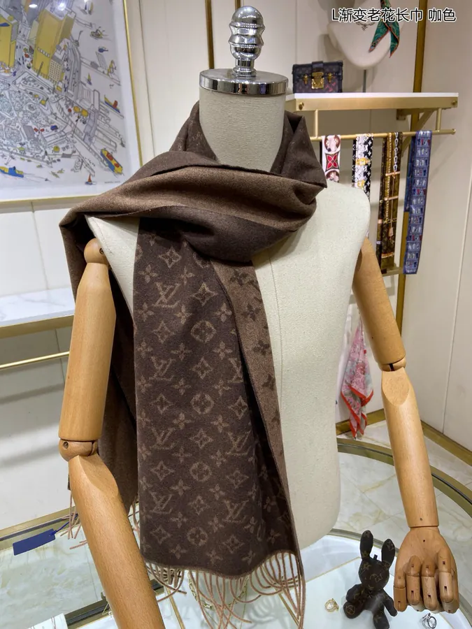 L Gradient Monogram Scarf Stylish and Sophisticated