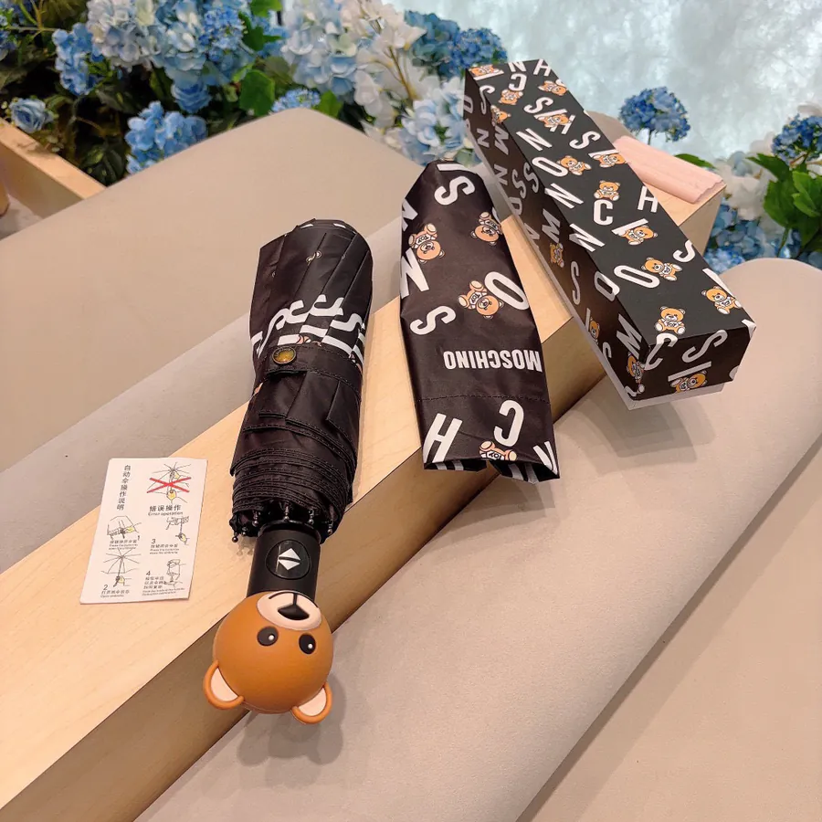 Moschino Bear Handle Three Fold Automatic Umbrella