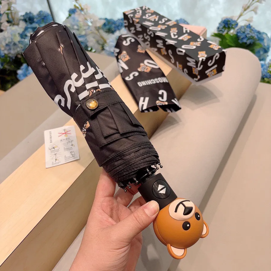 Moschino Bear Handle Three Fold Automatic Umbrella