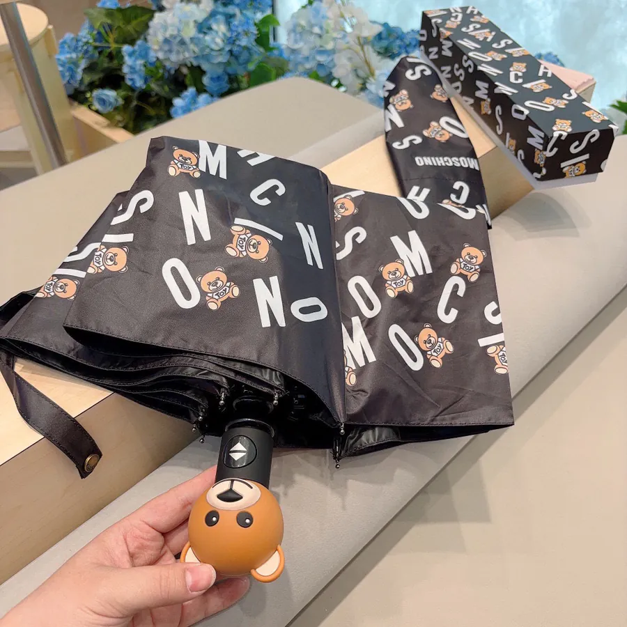 Moschino Bear Handle Three Fold Automatic Umbrella