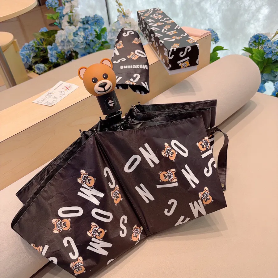 Moschino Bear Handle Three Fold Automatic Umbrella