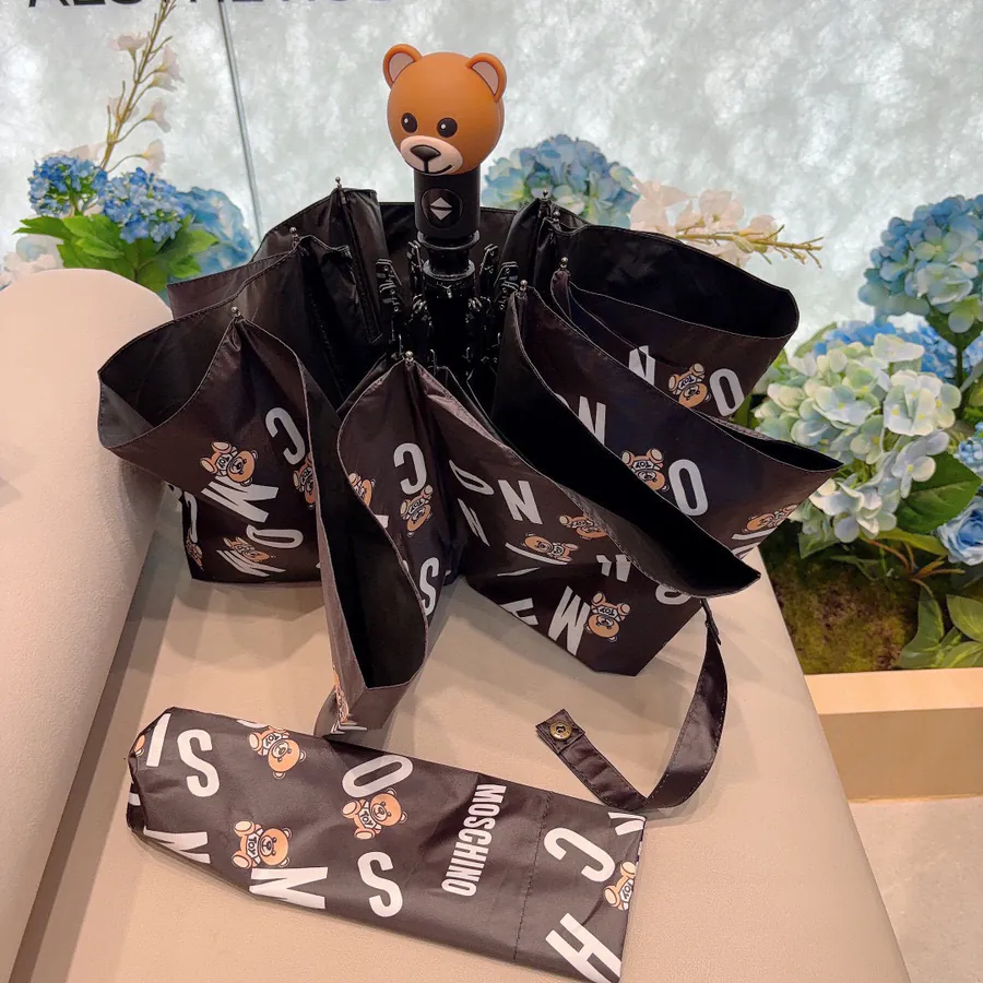 Moschino Bear Handle Three Fold Automatic Umbrella