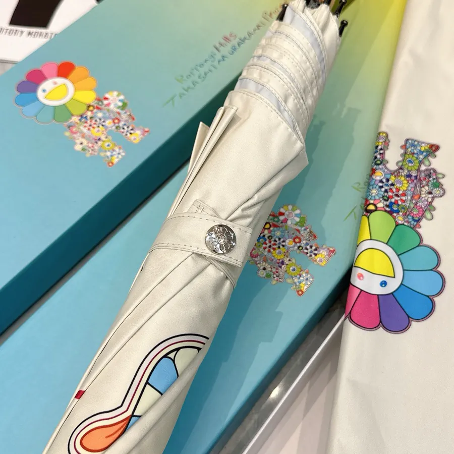 P75 Long Umbrella with Takashi Murakami Sunflower Print Spring New Collection