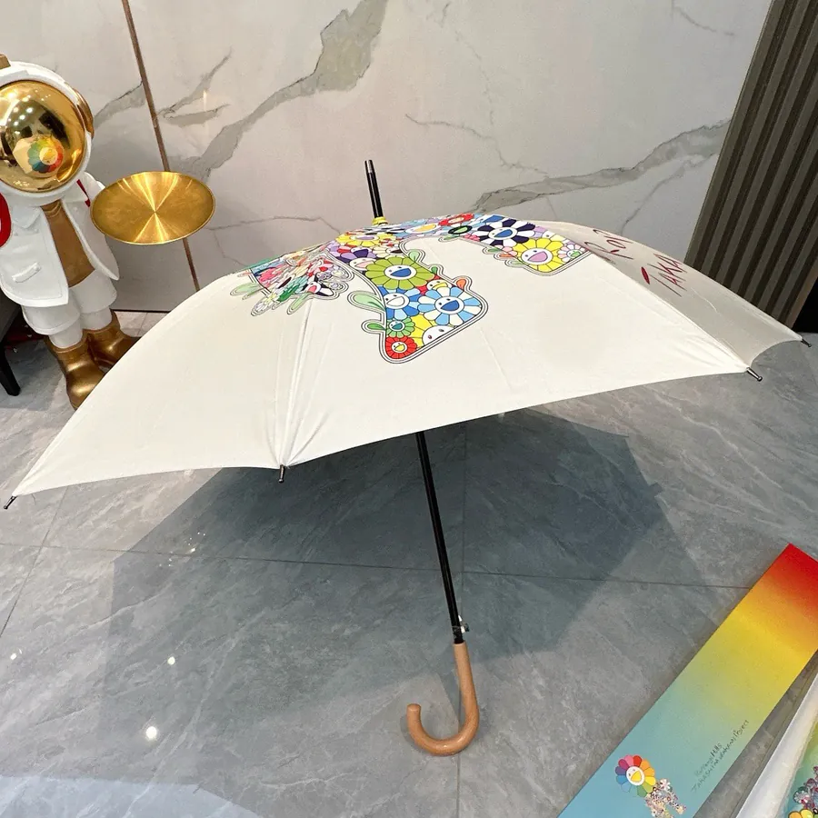 P75 Long Umbrella with Takashi Murakami Sunflower Print Spring New Collection