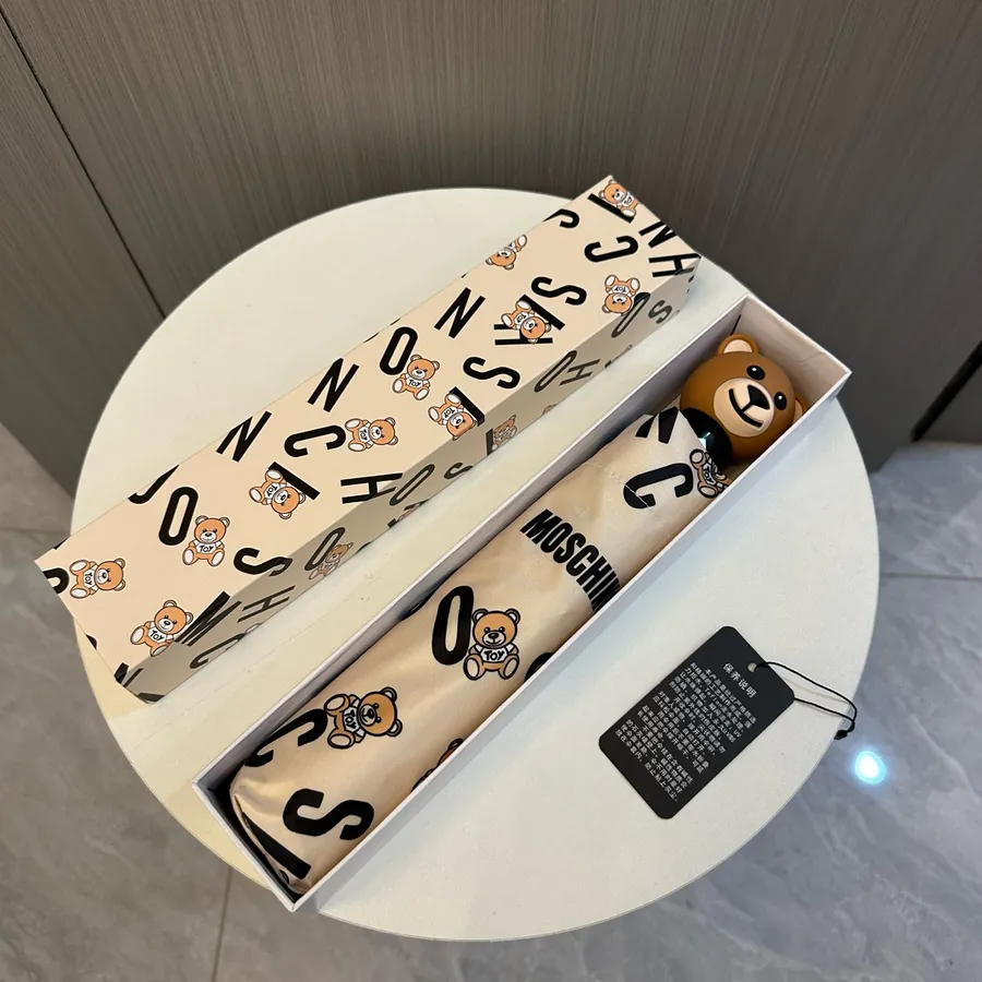 Moschino Letter Bear Automatic Folding Umbrella