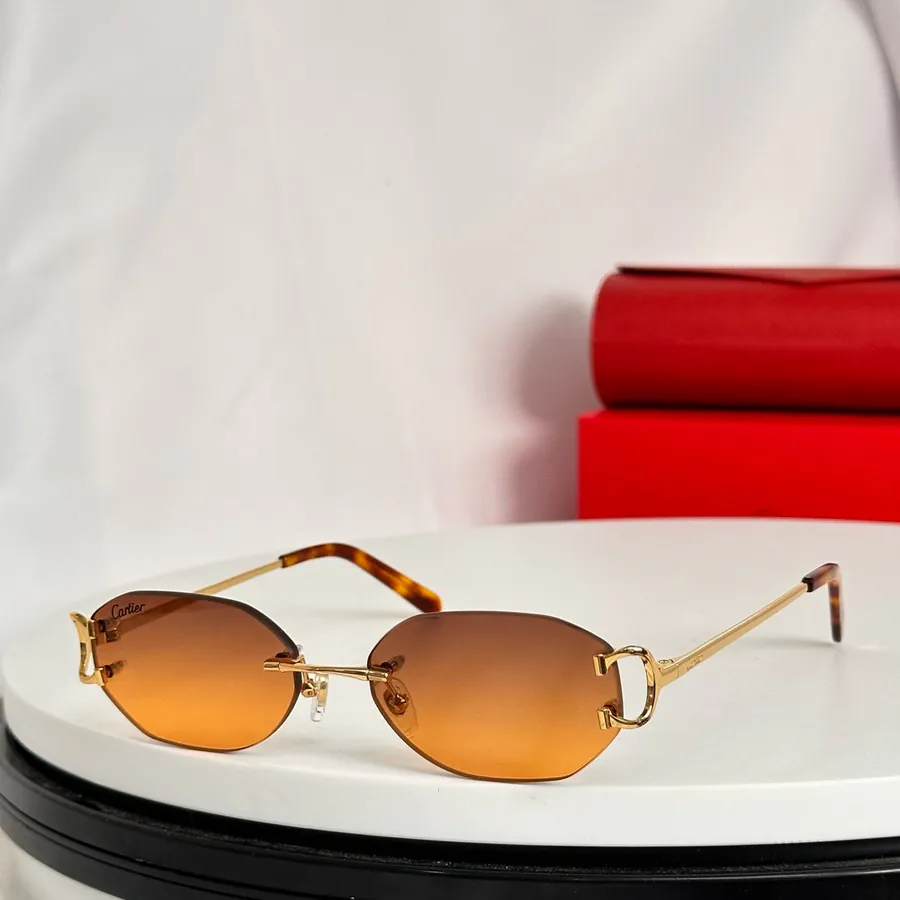 Cartie High End Frameless Sunglasses with Horsebit Logo