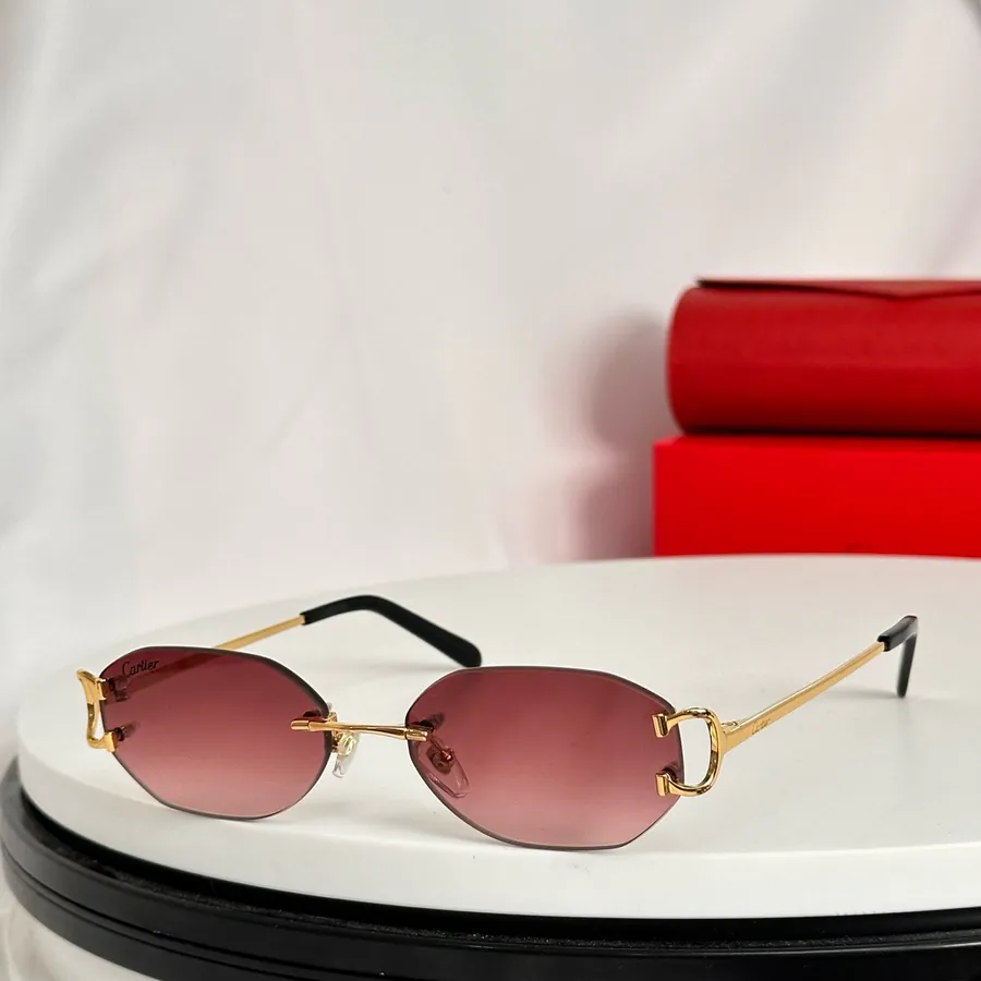 Cartie High End Frameless Sunglasses with Horsebit Logo