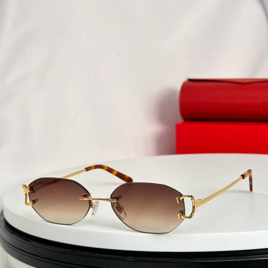 Cartie High End Frameless Sunglasses with Horsebit Logo