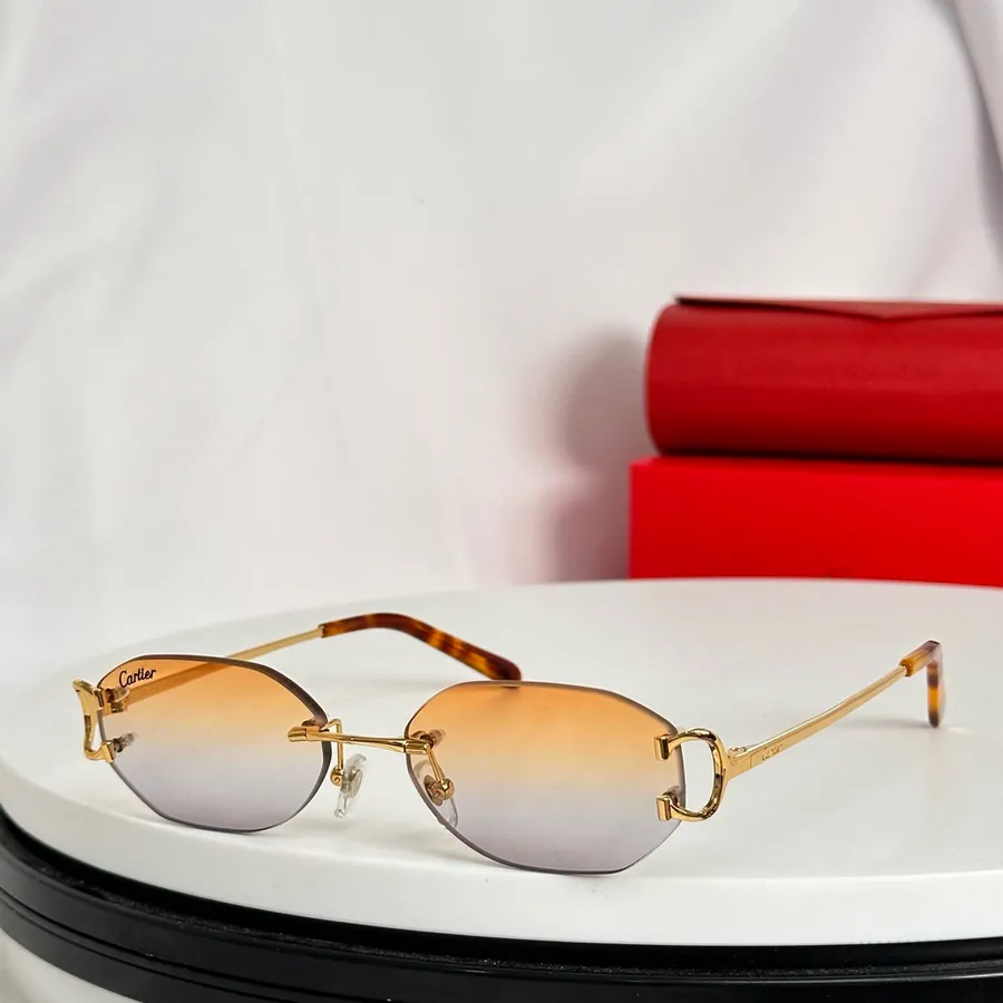 Cartie High End Frameless Sunglasses with Horsebit Logo
