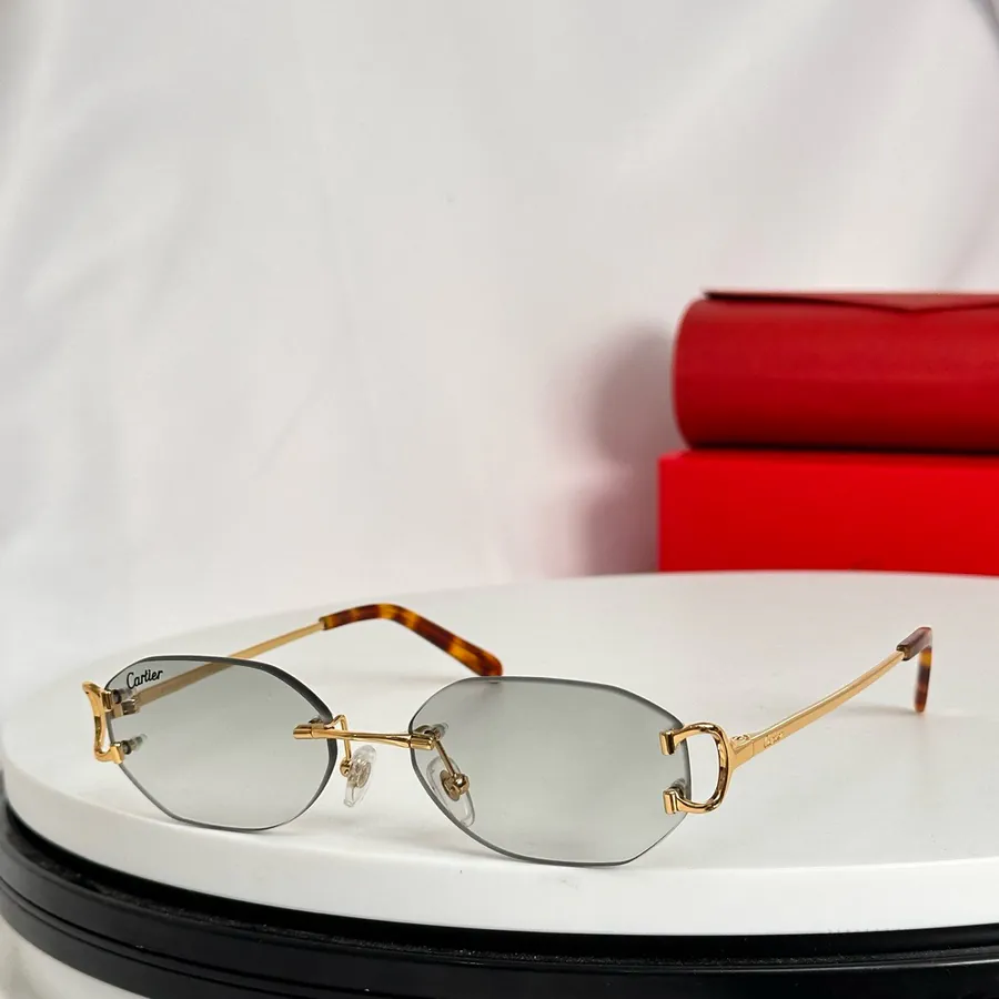 Cartie High End Frameless Sunglasses with Horsebit Logo