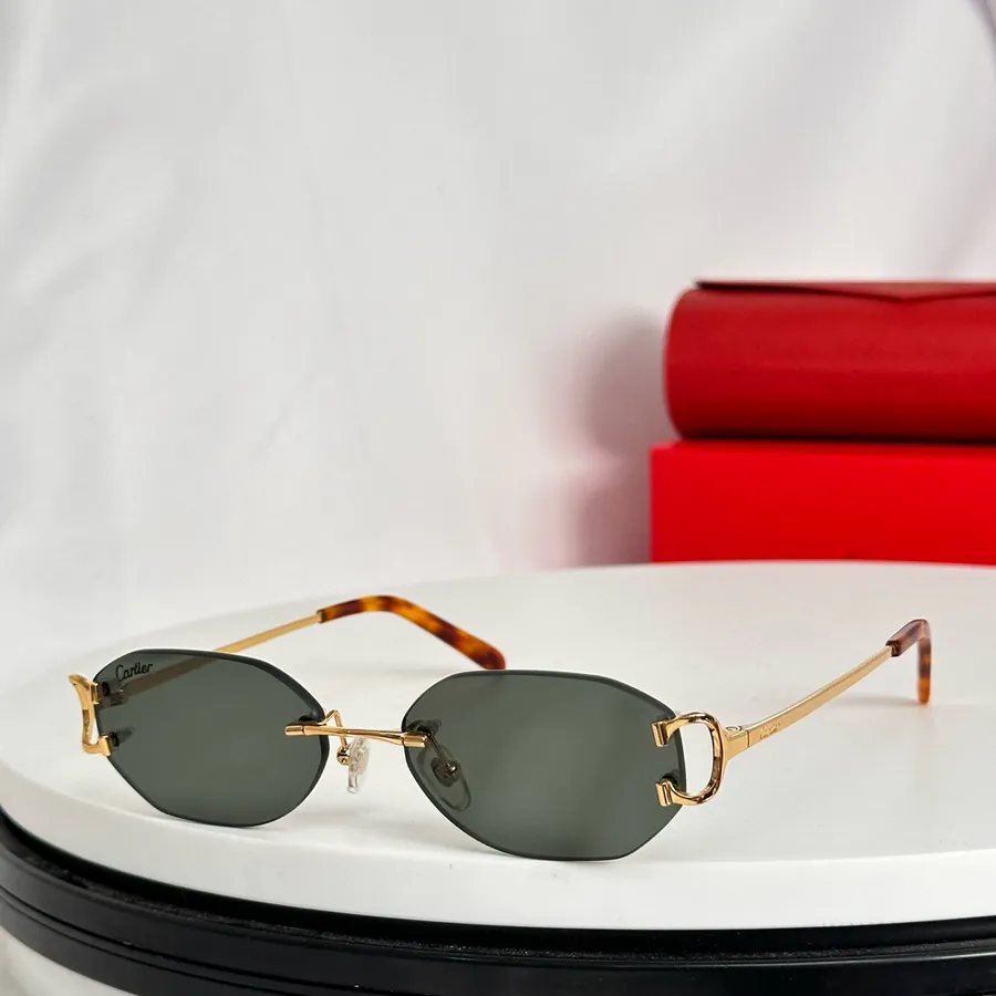 Cartie High End Frameless Sunglasses with Horsebit Logo
