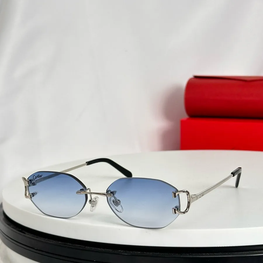 Cartie High End Frameless Sunglasses with Horsebit Logo