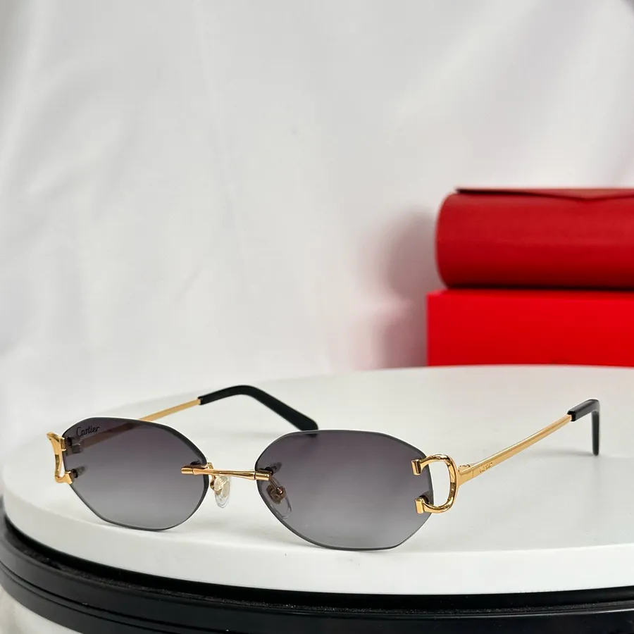Cartie High End Frameless Sunglasses with Horsebit Logo
