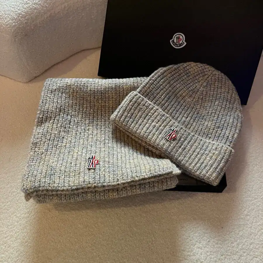 Monte Autumn Winter New Wool Scarf and Hat Set for Men and Women
