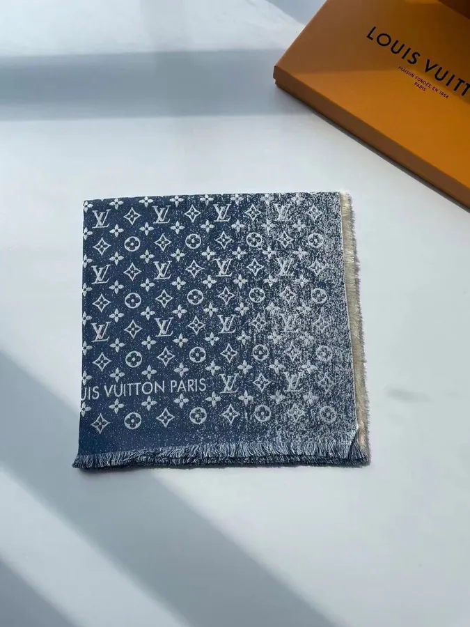 Luxury Scarf from Lu Jia, Featuring Gradient Monogram Pattern