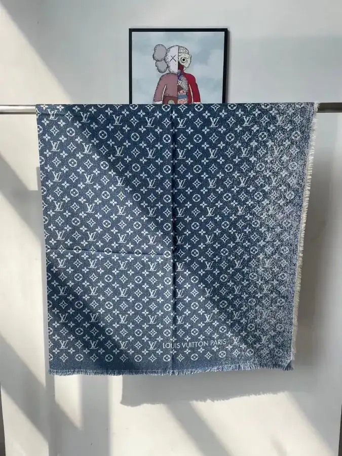 Luxury Scarf from Lu Jia, Featuring Gradient Monogram Pattern