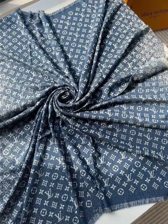 Luxury Scarf from Lu Jia, Featuring Gradient Monogram Pattern