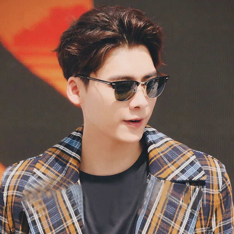 Rayban 2023 New Mens Half Frame Retro Fashion Driving Sunglasses