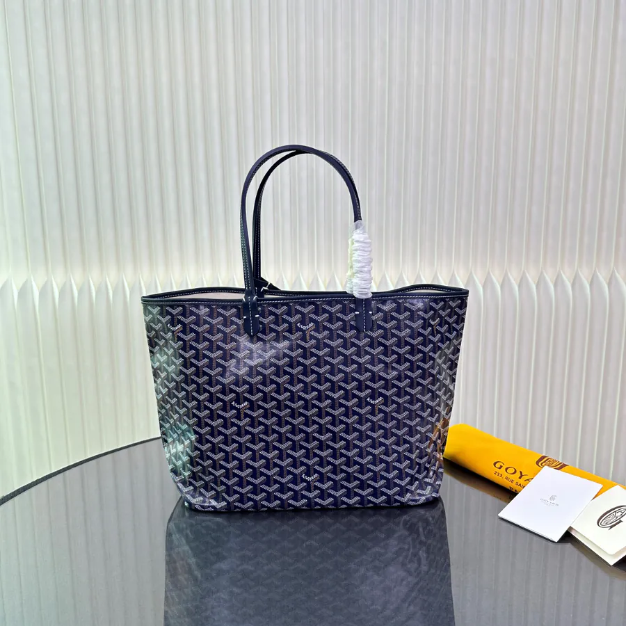 Saint Louis Tote Bag Minimalist Design with Grained Calfskin and Linen
