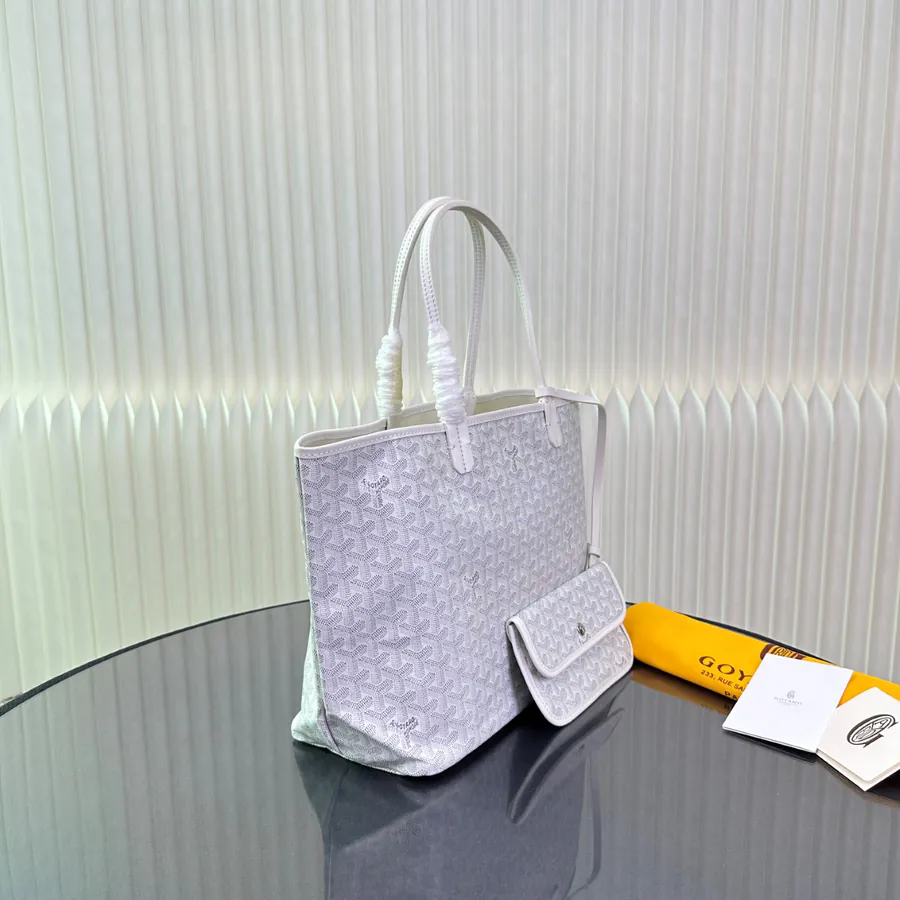 Saint Louis Tote Bag Minimalist Design with Grained Calfskin and Linen