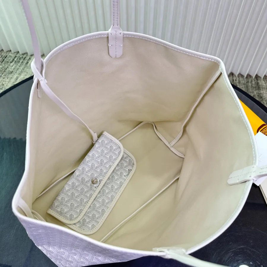 Saint Louis Tote Bag Minimalist Design with Grained Calfskin and Linen