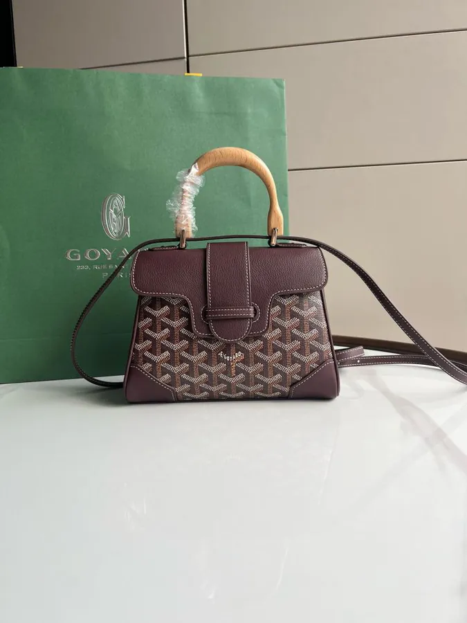 Goyard Saigon Small Bag with Wooden Handle