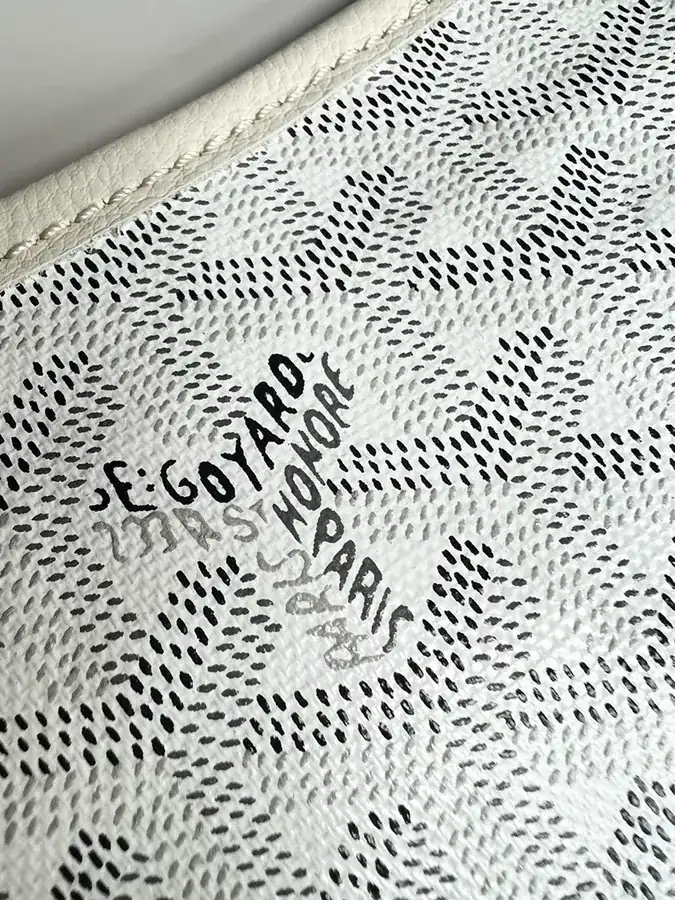 Goyard Hobo Shopping Bag with Grained Calfskin and Matching Patterned Canvas