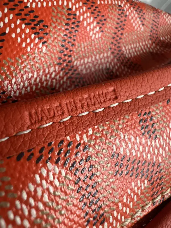 Goyard Hobo Shopping Bag with Grained Calfskin and Matching Patterned Canvas