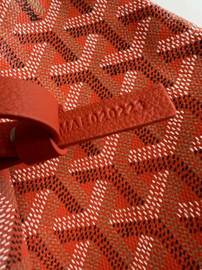 Goyard Hobo Shopping Bag with Grained Calfskin and Matching Patterned Canvas