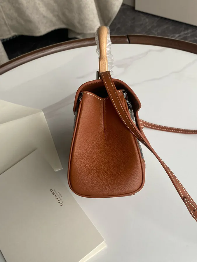 Goyard Saigon Small Bag with Elegant Wooden Handle