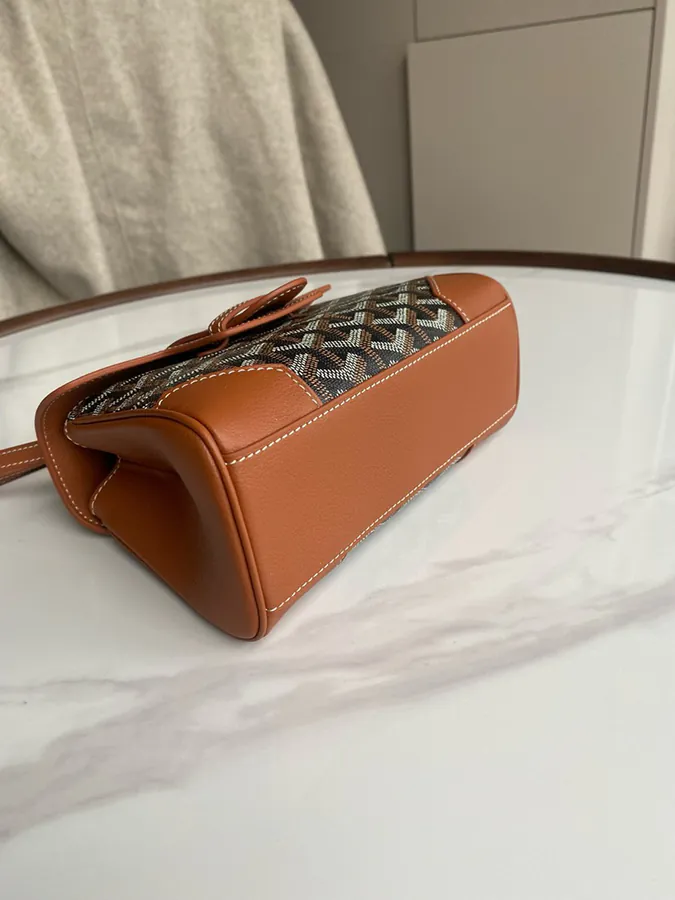 Goyard Saigon Small Bag with Elegant Wooden Handle