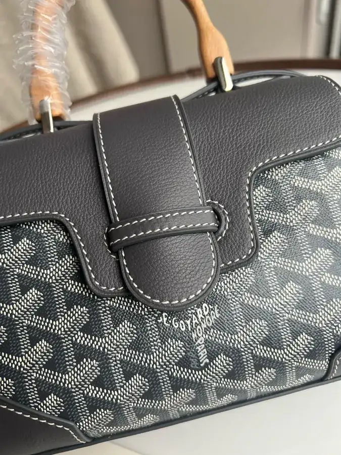 Goyard Saigon Small Handbag with Wooden Handle