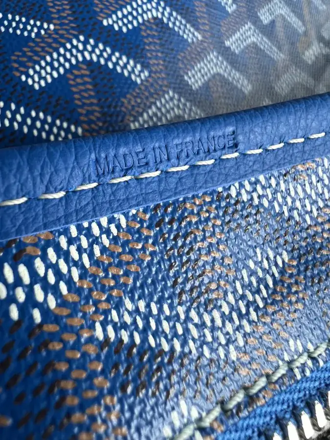 Goyard Hobo Shopping Bag with Grained Calfskin and Matching Patterned Canvas