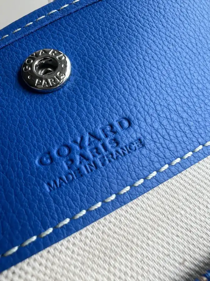 Goyard Hobo Shopping Bag with Grained Calfskin and Matching Patterned Canvas