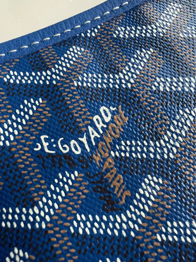Goyard Hobo Shopping Bag with Grained Calfskin and Matching Patterned Canvas