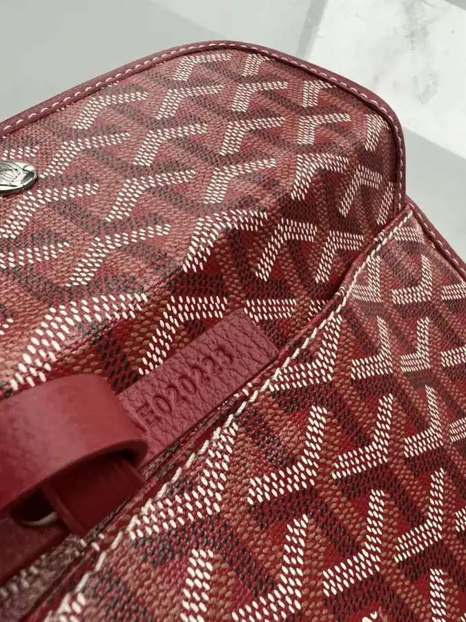 Goyard Hobo Shopping Bag with Grained Calfskin and Matching Patterned Canvas