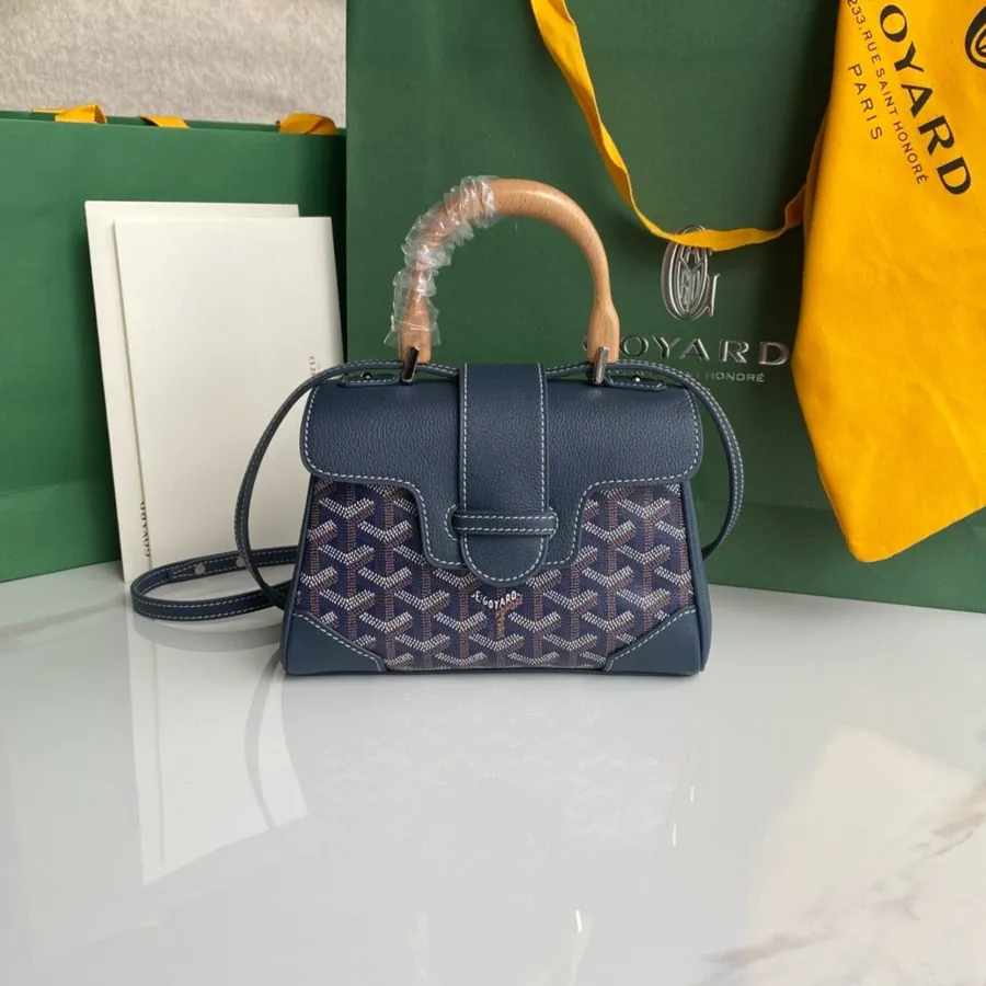 Goyard Saigon Small Handbag with Wooden Handle
