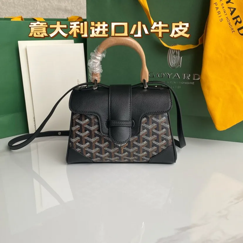 Goyard Saigon Small Bag with Wooden Handle