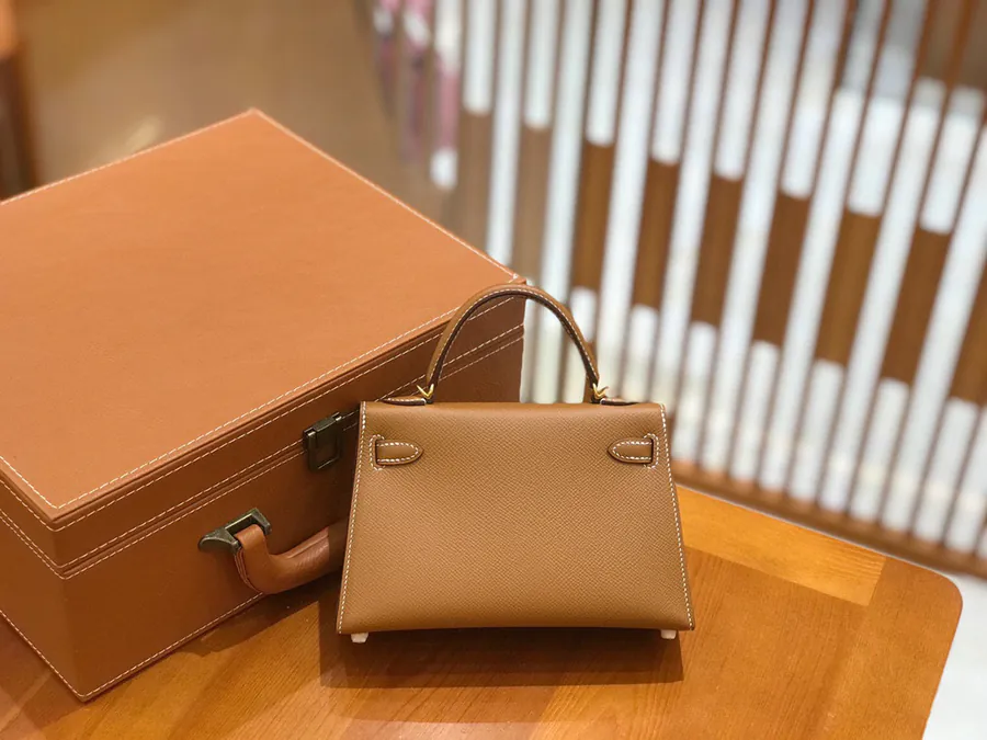 Second Generation Mini Kelly with Gold and Silver Clasp, Fully Handstitched