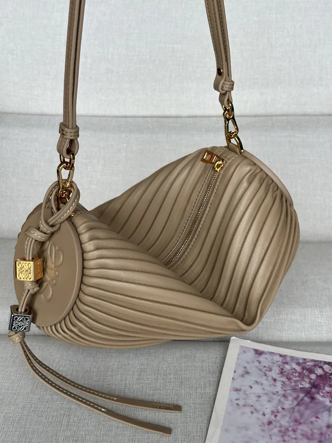 Anagram Folded Nappa Leather Wristlet