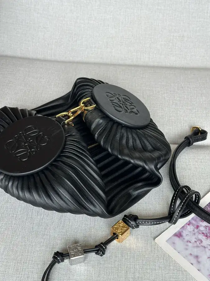 Anagram Folded Nappa Leather Wristlet