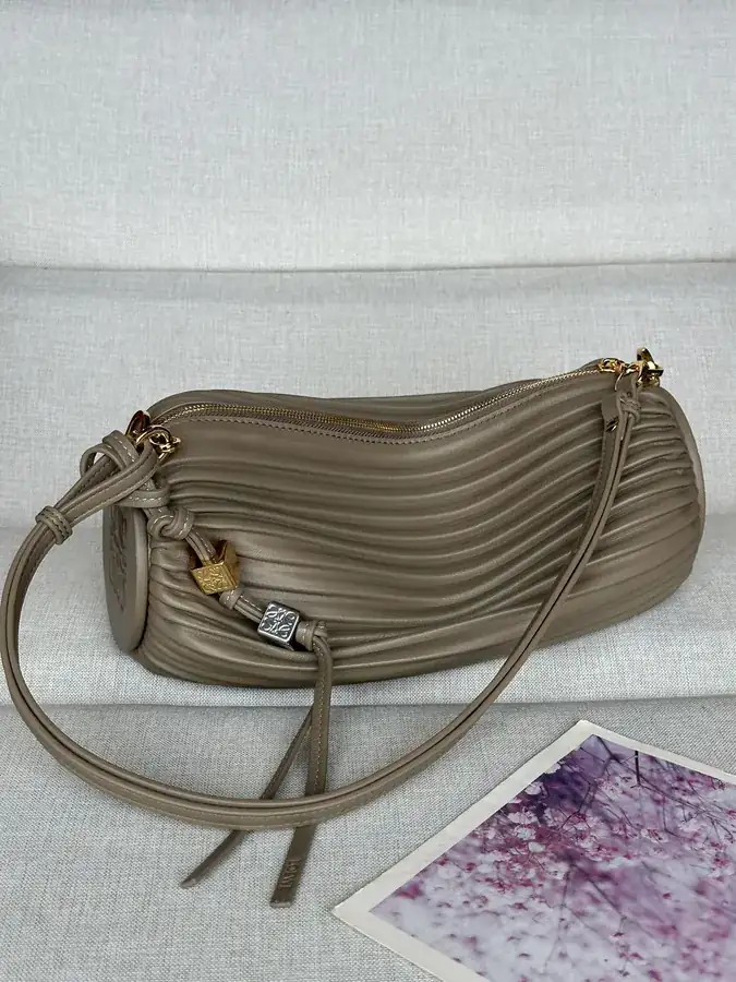 Anagram Folded Nappa Leather Wristlet Bag
