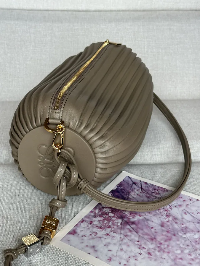 Anagram Folded Nappa Leather Wristlet Bag