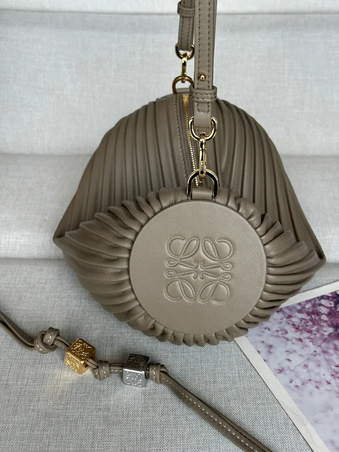 Anagram Folded Nappa Leather Wristlet Bag
