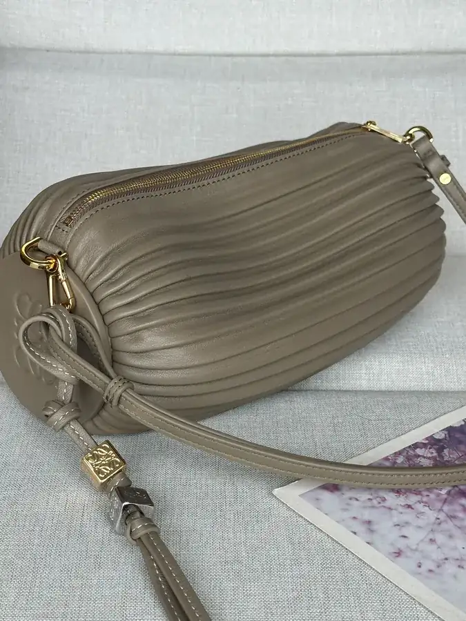 Anagram Folded Nappa Leather Wristlet Bag