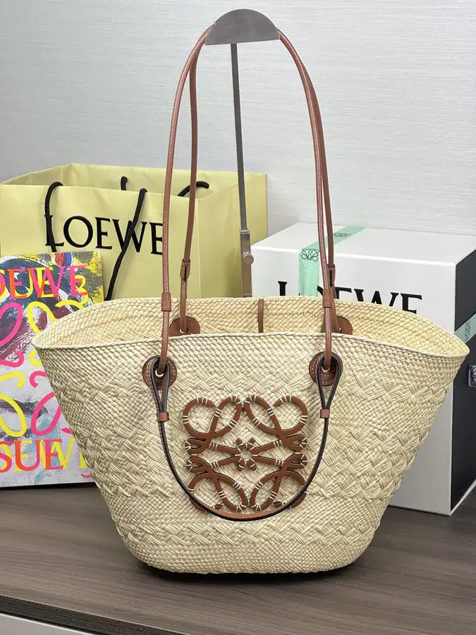 Anagram Basket Classic Handwoven Basket Bag in Brown